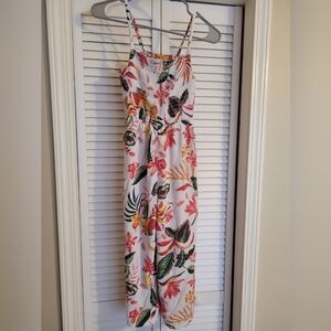 Girls White and Floral Old Navy Jumpsuit, Size: L (10-12) girls